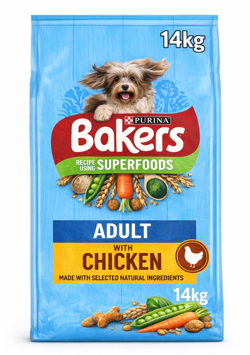 BAKERS Superfoods Chicken with Vegetables Dry Dog Food 14kg
