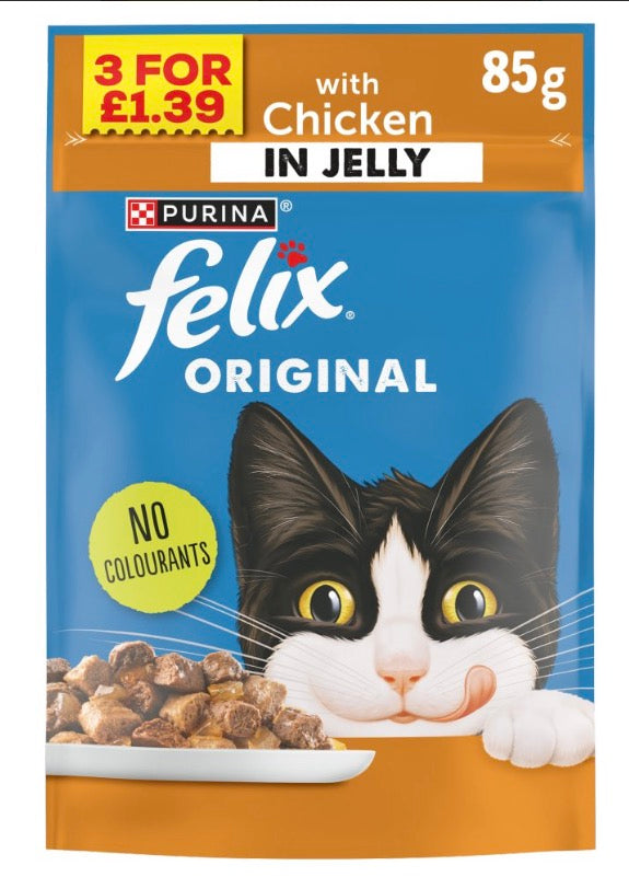FELIX Original Chicken in Jelly Wet Cat Food 85g PMP