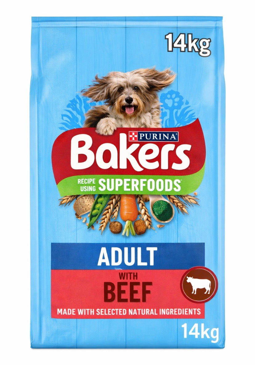 BAKERS Superfoods Beef with Vegetables Dry Dog Food 14kg