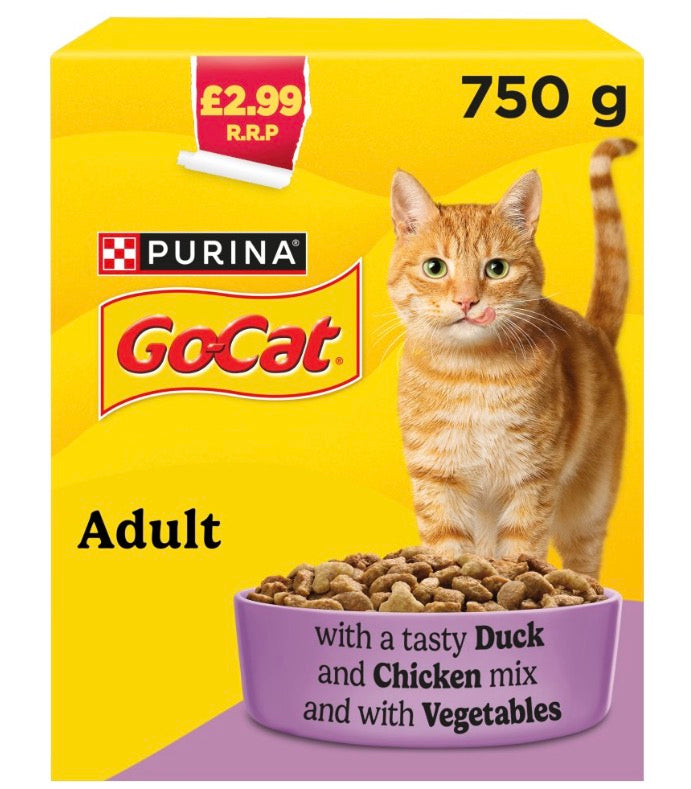 GO-CAT Chicken and Duck Dry Cat Food 750g