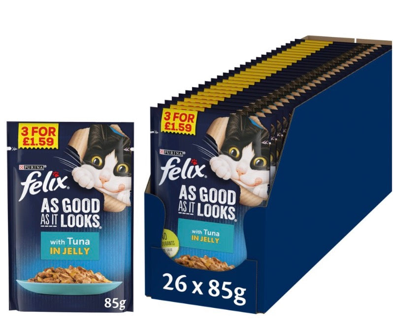 FELIX As Good As it Looks Tuna in Jelly Wet Cat Food 85g