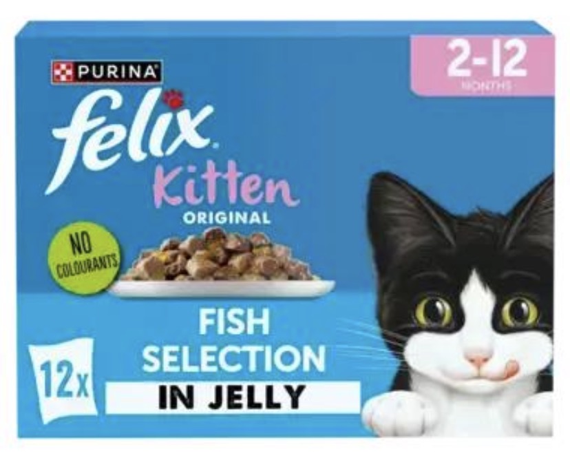 Felix Kitten Wet Cat Food – Fish Selection in Jelly (12 Pack, 2–12 Months)