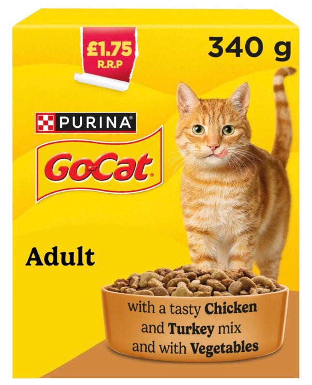 GO-CAT Chicken and Turkey Dry Cat Food 340g PMP
