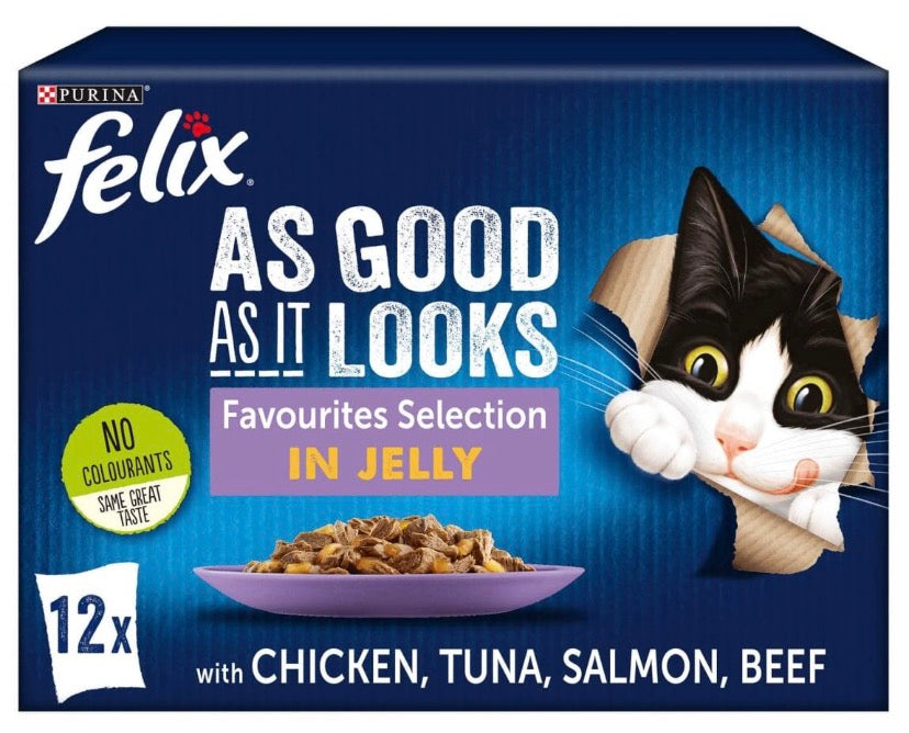 Felix As Good As It Looks Wet Cat Food – Favourite Selection in Jelly (12 Pack)