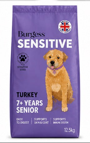 Burgess Sensitive Turkey Senior 7+ Years (12.5kg)
