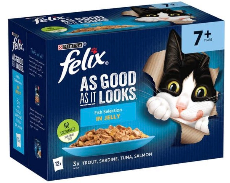 Felix As Good As It Looks Fish Selection in Jelly 7+ (12 Pack)