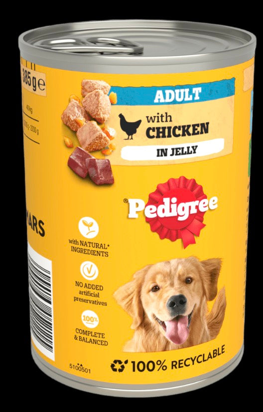 Pedigree Chum Wet Dog Food in Jelly 400g (Single Tin)