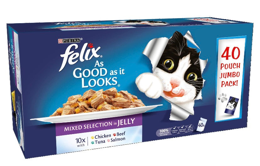 Felix As Good As It Looks Mixed Selection – 40 Pack (100g Pouches)