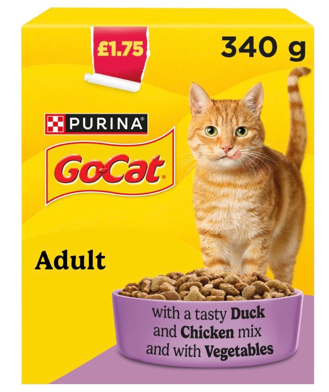 GO-CAT Chicken and Duck Dry Cat Food 340g PMP