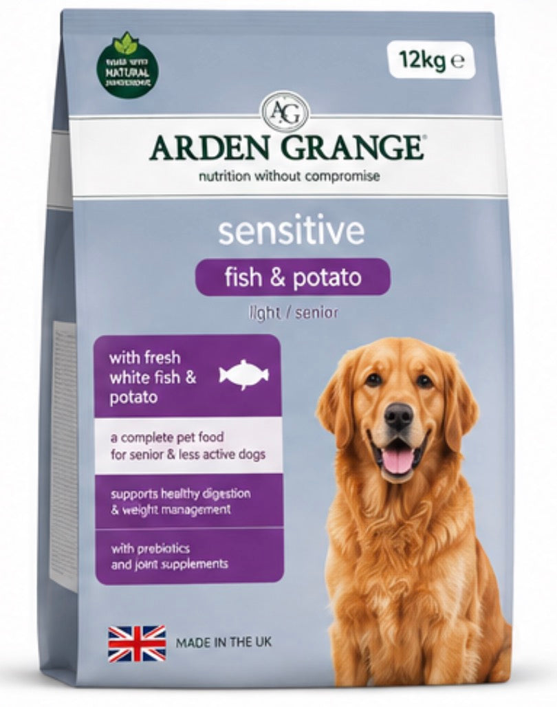 Arden Grange Light/Senior Sensitive Fish & Potato 12kg
