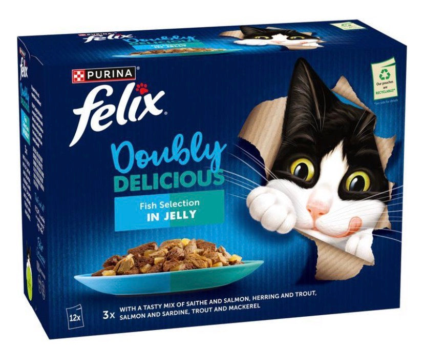 Felix As Good As It Looks Ocean Feasts & Doubly Delicious Fish Selection – 12 Pack Cat Food