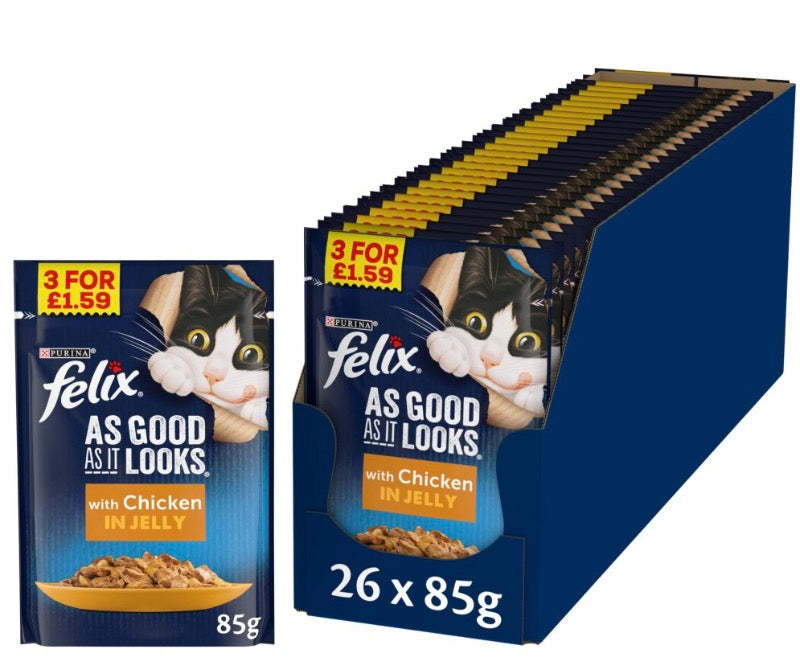 FELIX As Good As it Looks Chicken in Jelly Wet Cat Food 85g